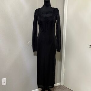 Princess Polly Black Long Sleeve Maxi Dress